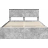  Krevetna konstrukcija s uzglavljem Betonski sivi 150 x 200 cm | shoptok.hr