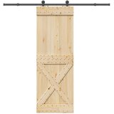  Klizna vrata NARVIK Prirodna i crna 80 x 210 cm (213,5 cm) | shoptok.hr