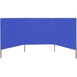  Vjetrobran s 3 panela od tkanine 400 x 80 cm azurno plavi | shoptok.hr
