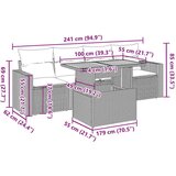  5-dijelni vrtni set sofa s jastucima bež od poliratana | shoptok.hr