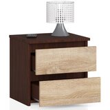 AKORD Cl2 Nočna Omarica, 2 Predala, Wenge/Hrast Sonoma, (5000332015) | Shoptok.si