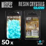 Green Stuff World Aqua Turquoise Glow Resin Crystals Medium | Svetleći tirkizni smolasti kristali srednji 9–16mm (50 kom) | Eponuda.com