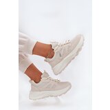 Boto EVENTO Sports Shoes Sneakers Women's Thick Sole Beige Prononice | shoptok.hr