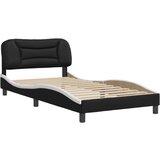  The Living Store Posteljni okvir z vzglavjem črn in bel 100x200 cm umetno usnje - Posteljni Okvir, (21500036) | Shoptok.si