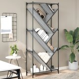 vidaXL Knjižna omara siva sonoma 79x30x180 cm inženirski les in kovina | Shoptok.si