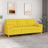vidaXL Trosjed s ukrasnim jastucima svjetložuti 180 cm od tkanine | shoptok.hr