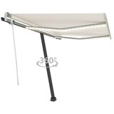 vidaXL Ročno zložljiva tenda z LED lučkami 300x250 cm krem Cene