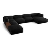 Micadoni Črna kotna sedežna garnitura (levi kot/v obliki črke "U") Martina – Home | Shoptok.si