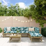 The Living Store Vrtna garnitura 7-delna z blazinami impregnirana trdna borovina - Vrtna Sedežna Garnitura, (21473146) | Shoptok.si