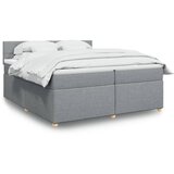 vidaXL Krevet s oprugama i madracem svjetlosivi 200 x 200cm od tkanine | shoptok.hr