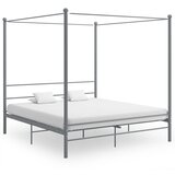 Maison Chic Posteljni okvir - Dvoposteljna postelja - Zakonska postelja z ogrodjem za baldahin siv kovinski 180x200 cm, (21695429) | Shoptok.si