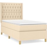  Krevet s oprugama i madracem krem 100 x 200 cm od tkanine | shoptok.hr