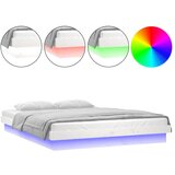 Maison Chic LED Posteljni okvir - Dvoposteljna postelja - Zakonska postelja bel 140x190 cm trden les, (21692595) Cene