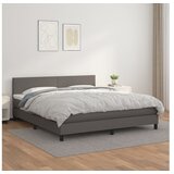 vidaXL Krevet s oprugama i madracem sivi 160x200 cm od umjetne kože Cijene