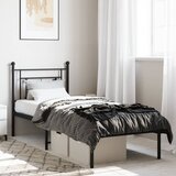  Metalni okvir za krevet s uzglavljem crni 75x190 cm | shoptok.hr