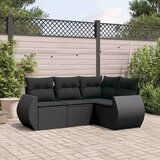  4-dijelni set vrtnih sofa od poliratana s jastucima crni | shoptok.hr
