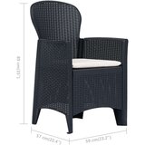 Bistro 3-dijelni bistro set od plastike s izgledom ratana antracit | shoptok.hr