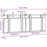  Držeće uzglavlje Zidne Oblačnosiva 150 x 55 x 5 cm Antikni PU - Siva boja oblaka 140 cm bez LED | shoptok.hr