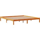  Okvir kreveta s uzglavljem voštano smeđi 200x200 cm od borovine | shoptok.hr