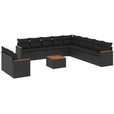  12-dijelni set vrtnih sofa od poliratana s jastucima crni | shoptok.hr