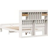  Krevet s regalom z knjige bez madraca bijeli 135x190cm borovina | shoptok.hr