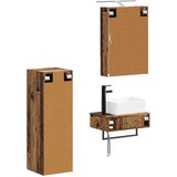  Set ormarića za kupaonicu 4 pcs Staro drvo 50 x 14,5 x 70 cm | shoptok.hr