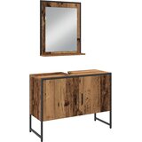  Set namje&amp;scaron;taja za kupaonicu 4 pcs Smeđa Konstruirano drvo Slike