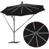 vidaXL Kantaliv dežnik z bananom s ključavnico Črna 294 x 294 x 248 cm | Shoptok.si