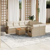 vidaXL 9-dijelni set vrtnih sofa s jastucima bež od poliratana | shoptok.hr