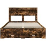  Krevetna konstrukcija s ladicama Dimljeni hrast 140 x 190 cm | shoptok.hr