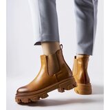 Gemre Brown slip-on chunky ankle boots Castell | Shoptok.si