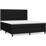  Krevet s oprugama i madracem crni 180x200 cm od tkanine | shoptok.hr