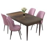 Hanah home set trpezarijski sto i 4 stolice nil baroque pink Cene