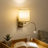  Brilagi - LED zidna lampa NUBILA 1xE27/25W/230V+LED/3W hrom/svetlo braon | Eponuda.com
