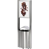 VAR Zbiralnik odpadkov z oglaševalsko površino, prostornina 50 l, VxŠxG 1800 x 580 x 350 mm, nerjavno jeklo | Shoptok.si
