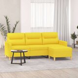  Trosjed s tabureom svjetložuti 180 cm od tkanine Cijene