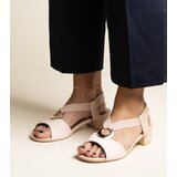 Gemre Beige slip-on block heel sandals Jorga | Shoptok.si