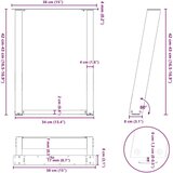 vidaXL Noge stolića za kavu U-oblika 2 kom antracit 38x(42-43)cm čelik | shoptok.hr