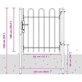  Ogradna vrata BOXTEL 103 x 150 cm Čelik s prahom premazan Siva | shoptok.hr