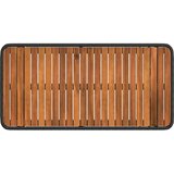 Vrtni set za objed 4 pcs Crna i Siva Poli Ratan i Drvo Akacije | shoptok.hr