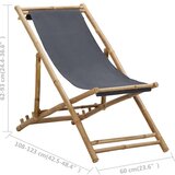  Ležalnik iz bambusa in platna temno siv, (20663106) | Shoptok.si