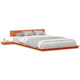  Okvir kreveta s noćnim ormarićima Voštano smeđa 135x190cm Masivna borovina | shoptok.hr