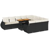  11-dijelni set vrtnih sofa od poliratana s jastucima crni | shoptok.hr