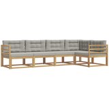 vidaXL Zunanja garnitura za sedenje 4 pcs Bela in svetlo siva, (5000281338) | Shoptok.si