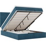  Otomanski krevet s madracem&LED tamnoplavi 140x190cm baršunasti | shoptok.hr
