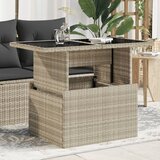 vidaXL Vrtni stol sa staklenom pločom sivi 100x55x73 cm od poliratana | shoptok.hr