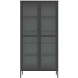 vidaXL Visoka komoda crna 85 x 40 x 180 cm od stakla i čelika | shoptok.hr