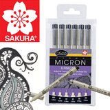  Set flomastrov za tehnično risanje SAKURA Pigma Micron / 6 delni Cene