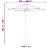  Vrtni suncobran Krem bijela Ø 240 x 260 cm bambus | Eponuda.ba