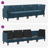  Set namještaja za dnevni boravak s jastukom 4 pcs Plava Baršun | shoptok.hr
